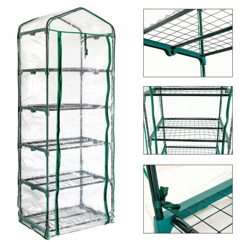 Компактна Садова Теплиця для Балкона та Дому 69х50х195см з 5 Полицями Теплиця для квітів та рослин