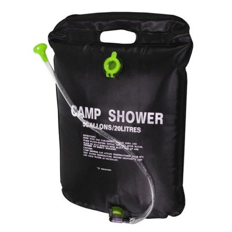Туристичний душ Trizand Портативний 20 л Чорний Сонячний душ для походів та відпочинку на природі