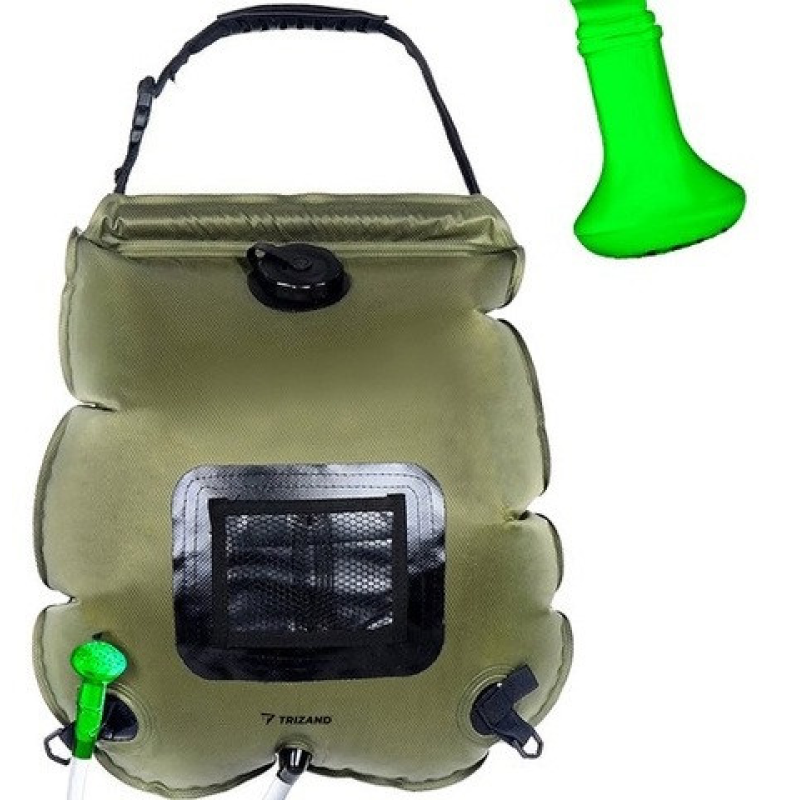 Туристичний душ Trizand 20л з термометром м’який сонячний душ для кемпінгу та подорожей