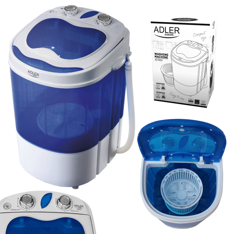Дорожня Портативна Пральна Машина Adler Travel 3кг Завантаження