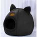 Плюшевий будинок з вушками для котів Purlov чорний