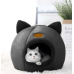 Плюшевий будинок з вушками для котів Purlov чорний