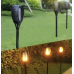 Ліхтар світлодіодний для саду сонячний з ефектом полум“я акумулятор 3,7В 51 см чорний