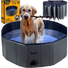 Складаний басейн для тварин Purlov 100х30 см сірий