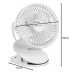 Вентилятор бездротовий портативний з затискачем USB зарядка білий