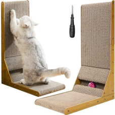 Кутова кігтеточка з м“ячиком для котів Purlov коричнева