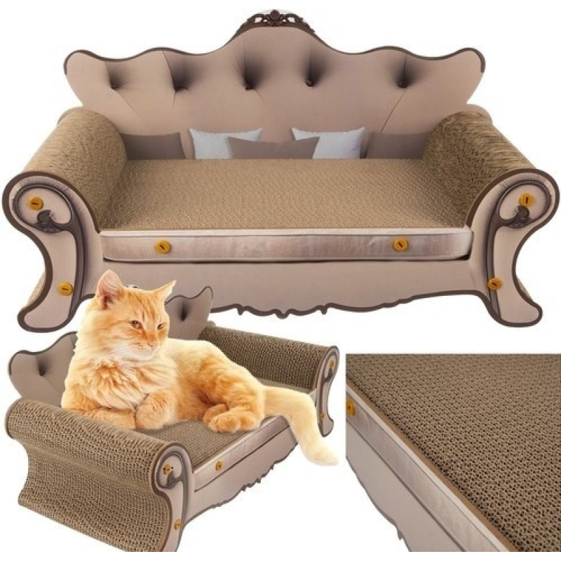 Кігтеточка диван для відпочинку котів Purlov коричнева