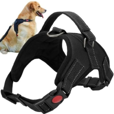 Шлейка регульована зі світловідбивачами для середніх собак Purlov до 30 кг М чорна