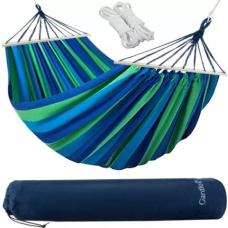 Гамак садовий двомісний в чохлі max 150 кг синьозелений