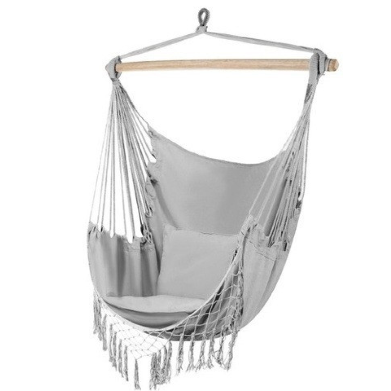 Гамак садовий підвісний з подушками “Бразильське крісло“ max 120 кг сірий