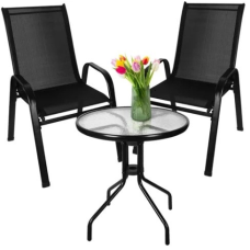 Комплект меблів на 2 персони стіл 2 стільця для саду балкону тераси чорний