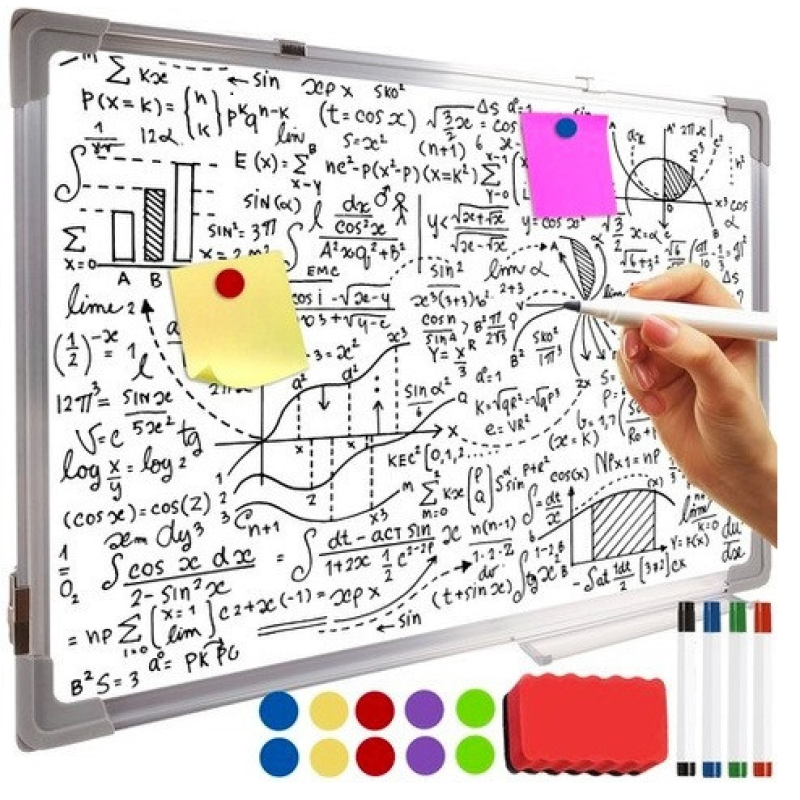 Дошка магнітна для сухого стирання маркери магніти губка 40х60см