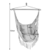 Підвісне крісло гамак бразильський Gardlov 2 подушки, сіре (23671)
