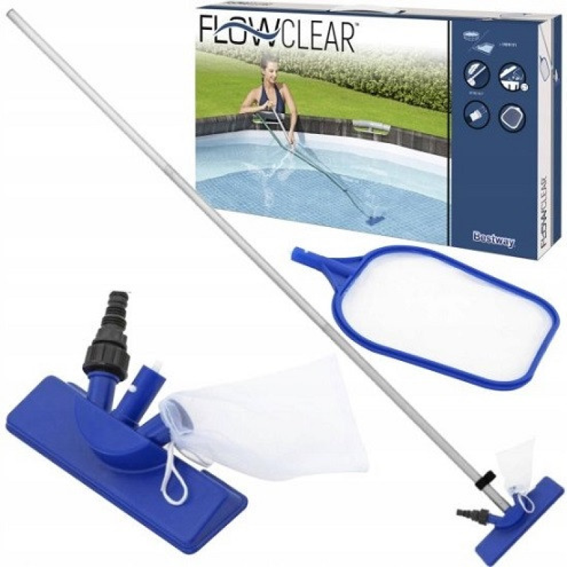 Набір для догляду за басейном сітка для сміття телескопічна штанга насадка для пилососа