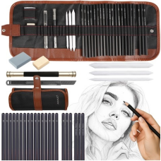 Набір для Малювання Професійні Олівці Вугілля та Аксесуари 27 предметів у Футлярі