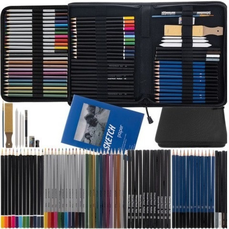 Набір для ескізів живопису та малюнка в чохлі 73 елементи