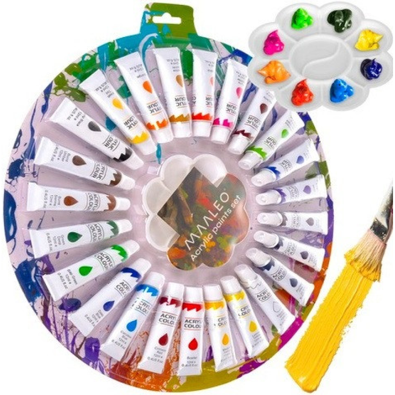 Великий набір акрилових фарб  24 кольори по 12 мл в коробці
