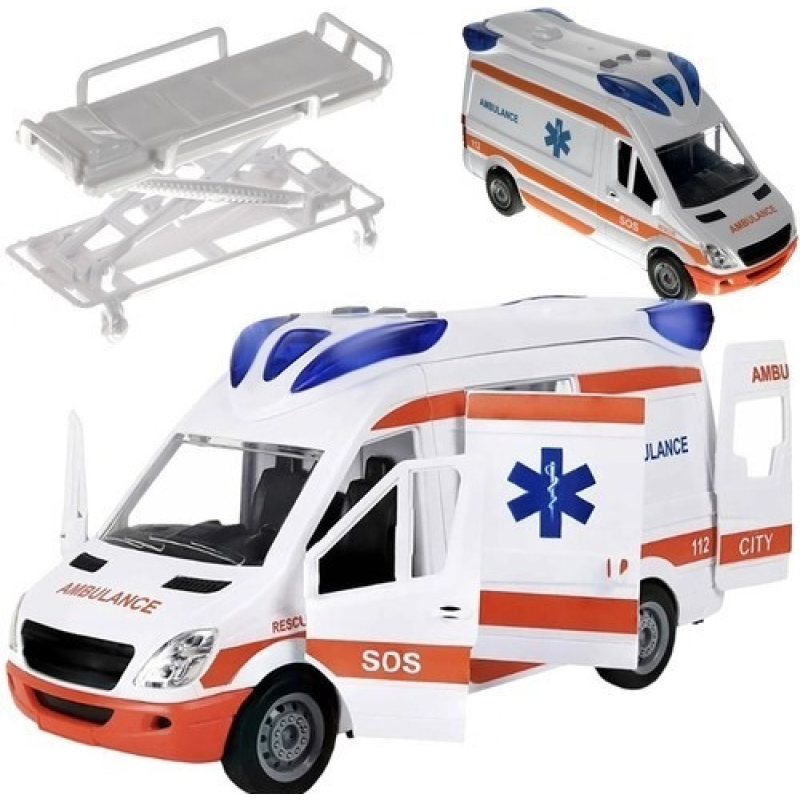 Іграшкова машина швидкої допомоги зі світловими та звуковими сигналами