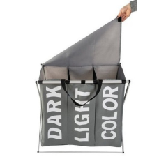 Корзина для білизни з 3 відсіками для темного світлого та кольорового 130 л водонепроникна складана