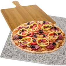 Набір 2 в 1 камінь для піци з високоякісного граніту та бамбукова лопатка