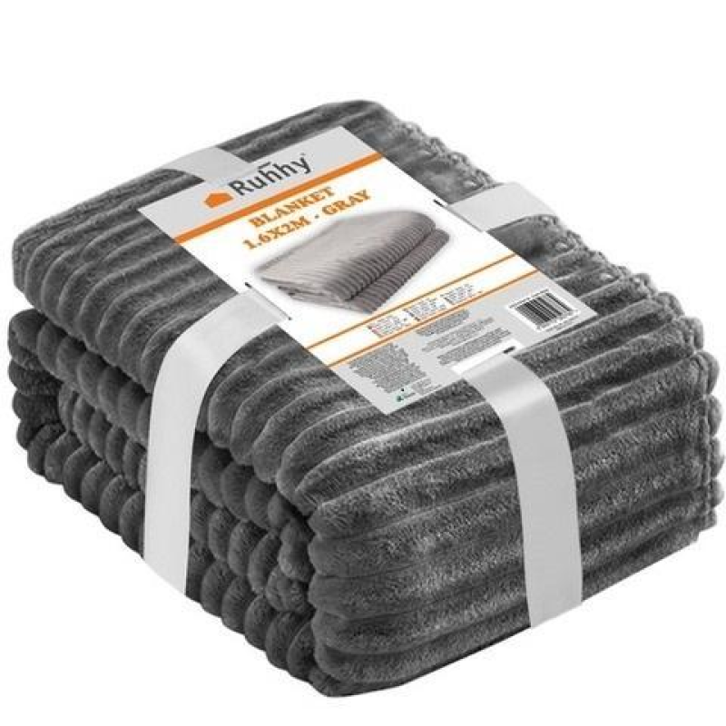 Ковдра 1,6х2м - сіра Ruhhy мікрофіброва ковдра, літня ковдра, легка постіль.