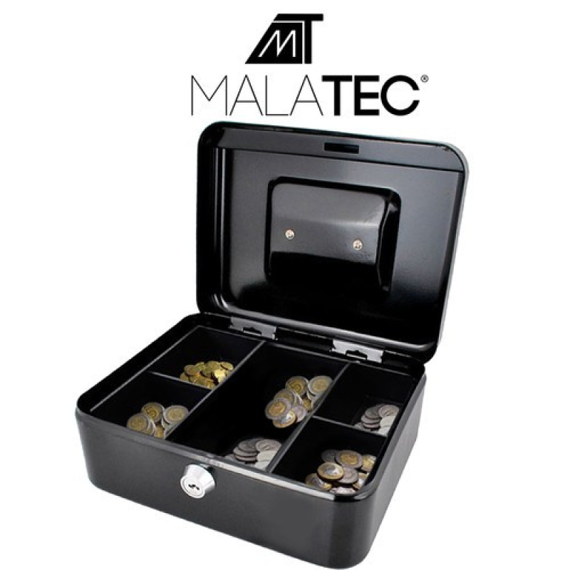 Металевий сейф-касa для грошей Malatec–компактний сейф 20x16x9 см сейф для грошей на ключ