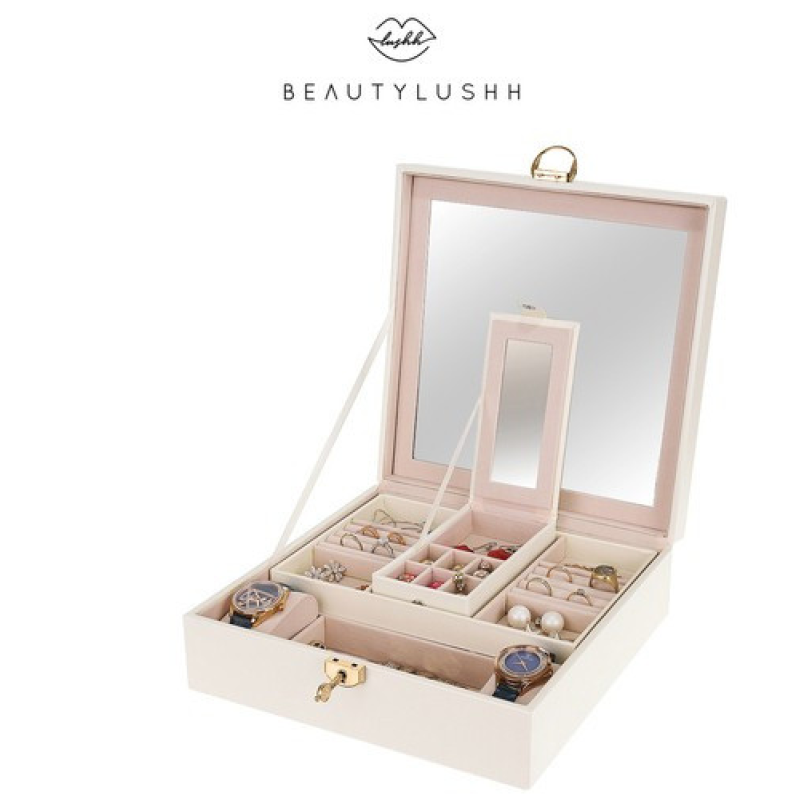 Шкатулка для ювелірних виробів BEAUTYLUSHH – стильне та безпечне зберігання прикрас білого кольору
